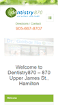 Mobile Screenshot of dentistry870.ca