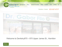 Tablet Screenshot of dentistry870.ca